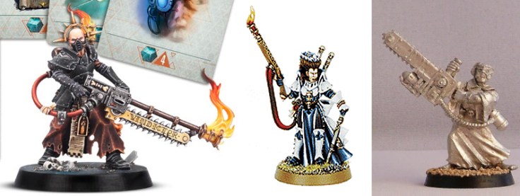 Pious Vorne, an old female Inquisitor and a Redemptionist in comparison